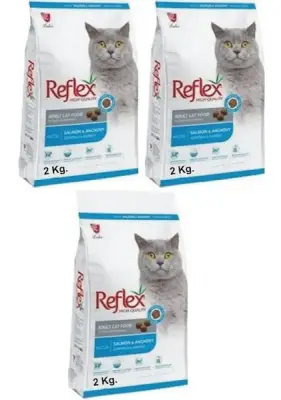Reflex Somonlu Hamsili Yetişkin Kedi Maması 2 kg (3 Adet) - 1