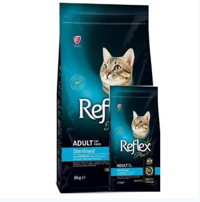 Reflex Plus Sterilised Kısırlaştırılmış Somonlu Kedi Maması 8 Kg & Reflex Plus Sterilised Kısır Kedi Somonlu Yetişkin Kedi Maması 1,5 Kg - 1