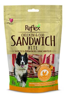 Reflex Tavuk Etli Morino Balık Dilimli Sandviç Köpek Ödül Çubukları 80 gr - 1