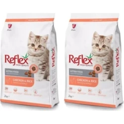 Reflex Tavuklu Pirinçli Yavru Kedi Maması 2 kg (2 Adet) - REFLEX