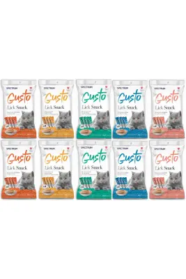 Spectrum Gusto Lick Snack Karışık Sıvı Kedi Ödül Maması 4x15 gr (10 Adet) - 1