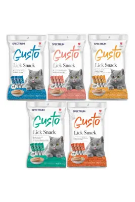 Spectrum Gusto Lick Snack Karışık Sıvı Kedi Ödül Maması 4x15 gr (5 Adet) - 1