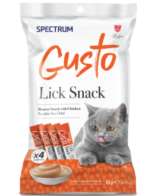 Spectrum Gusto Lick Snack Tavuklu 4x15 gr Sıvı Kedi Ödülü - 1