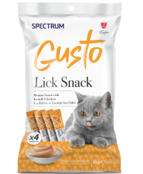 Spectrum Gusto Lick Snack Ton Balıklı Ve Tavuklu Sıvı Kedi Ödül Maması 4x15 gr (10 Adet) - 1