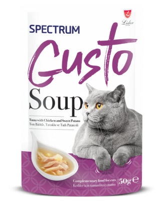 Spectrum Gusto Ton Balıklı,Tavuklu Ve Tatlı Patatesli Kedi Çorbası 50gr(2 ADET) - 1