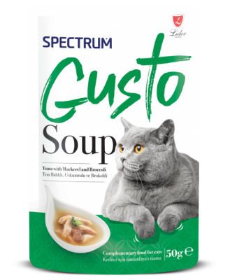 Spectrum Gusto Ton Balıklı,Uskumru Ve Brokilili Kedi Çorbası 50gr(2 ADET) - 1