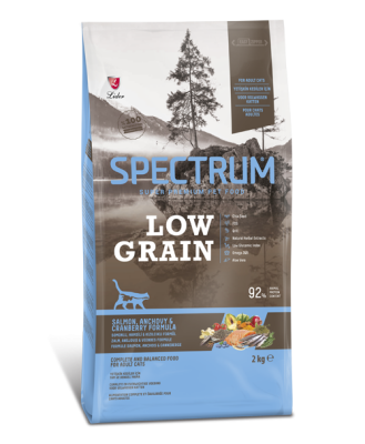 Spectrum Low Grain Somonlu Hamsili Kızılcıklı Yetişkin Kedi Maması 2 Kg - 1