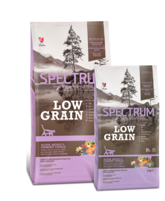 Spectrum Low Grain Somonlu Hamsili Kızılcıklı Yetişkin Kısır Kedi Maması 2 Kg - 1